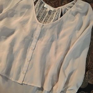 Sheer beige top. Size medium.